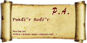 Pekár Azár névjegykártya